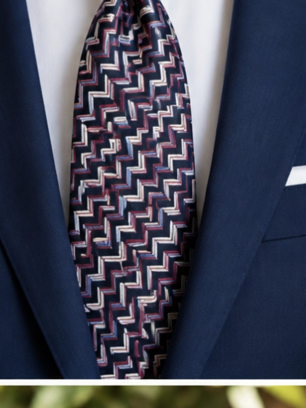 Louis Dell'olio Made In Italy Navy Blue Me with Pink,blue, Patterned Silk Tie